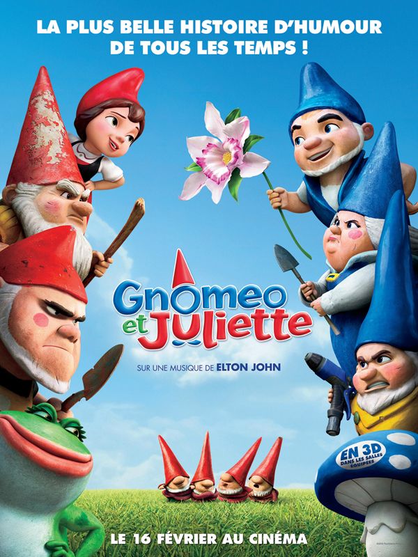 Affiche du film Gnomeo et Juliette (2011) de Kelly Asbury. Voir Gnomeo et Juliette en streaming / torrent sur meilleurs-films.fr