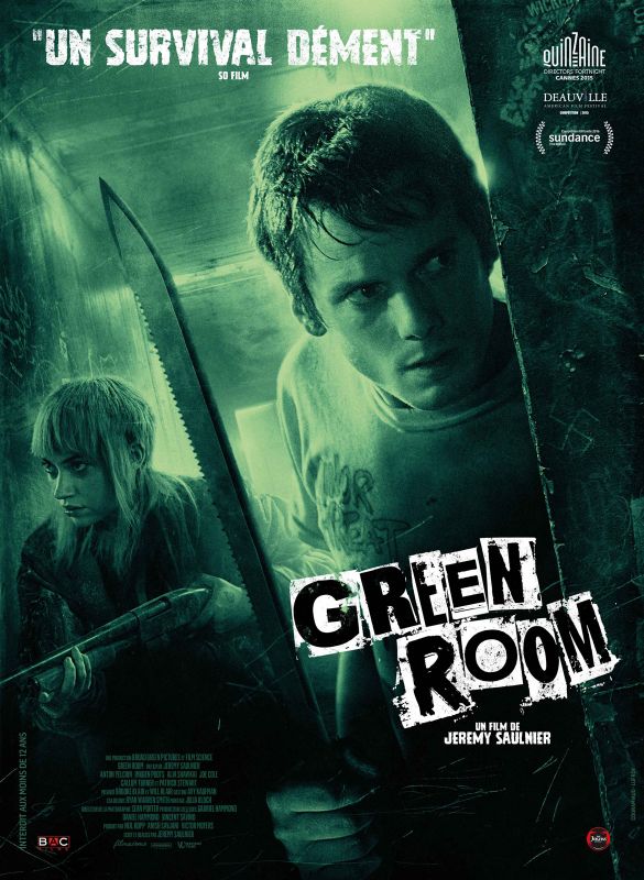 Affiche du film Green Room (2015) de Jeremy Saulnier. Voir Green Room en streaming / torrent sur meilleurs-films.fr