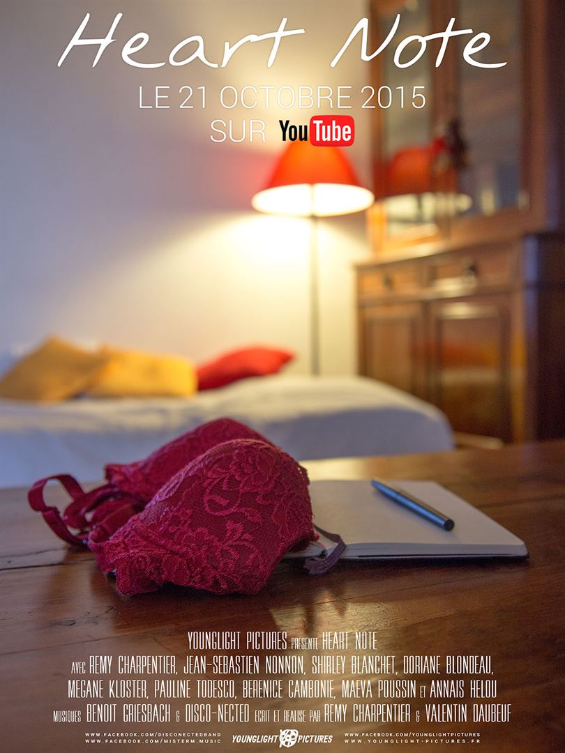 Affiche du court métrage Heart Note (2015) de Rémy Charpentier. Voir Heart Note en streaming / torrent sur meilleurs-films.fr