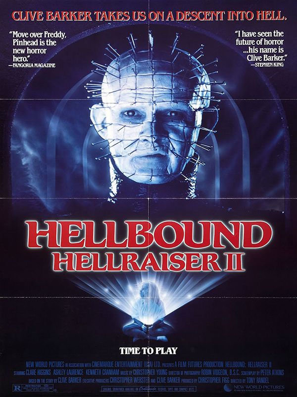 Affiche du film Hellraiser 2 : les écorchés (1988) de Tony Randel. Voir Hellraiser 2 : les écorchés en streaming / torrent sur meilleurs-films.fr