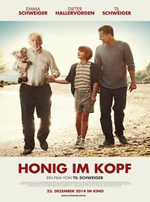 Affiche du film Honig im Kopf (2014) de Til Schweiger. Voir Honig im Kopf en streaming / torrent sur meilleurs-films.fr
