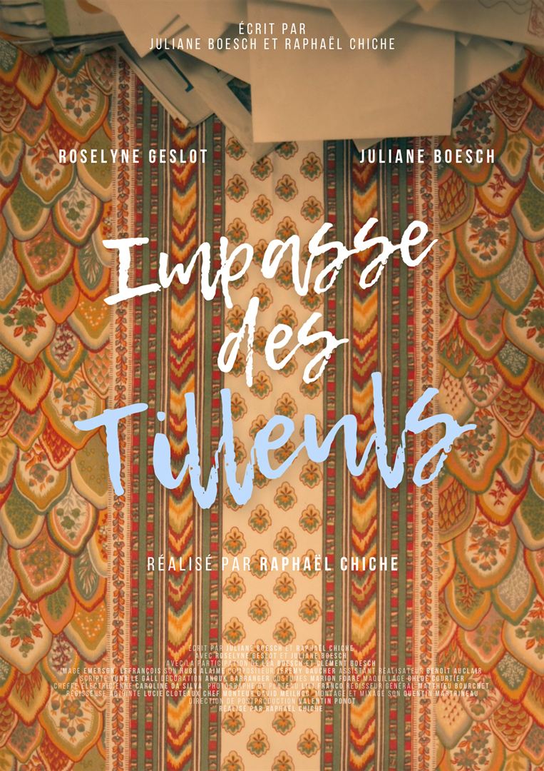 Affiche du court métrage Impasse des Tilleuls (2021) de Raphaël Chiche. Voir Impasse des Tilleuls en streaming / torrent sur meilleurs-films.fr