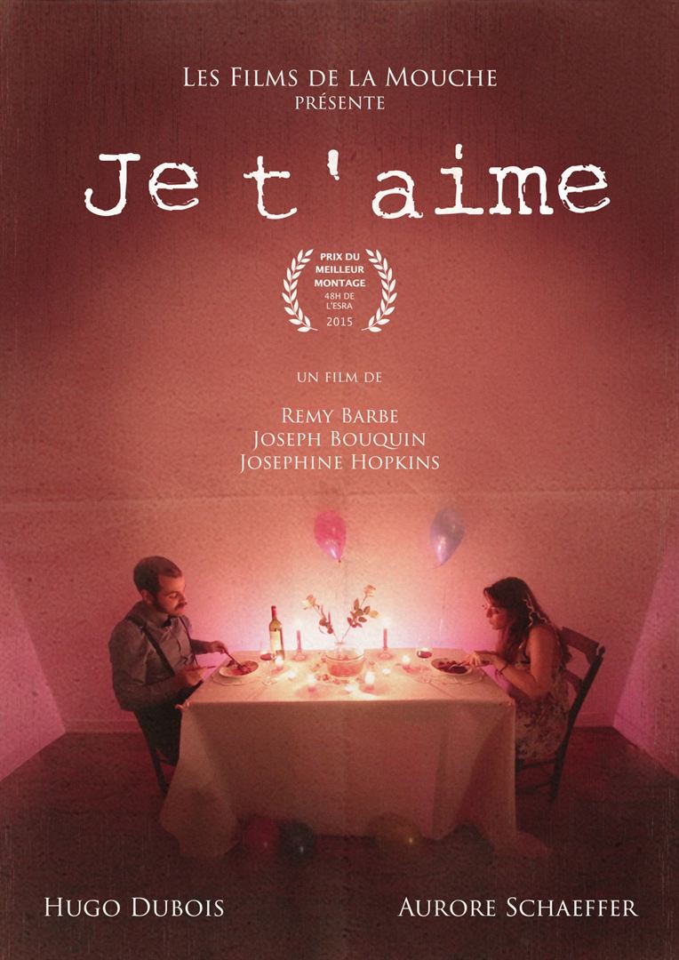 Affiche du court métrage Je t’aime (2015) de Joseph Bouquin. Voir Je t’aime en streaming / torrent sur meilleurs-films.fr