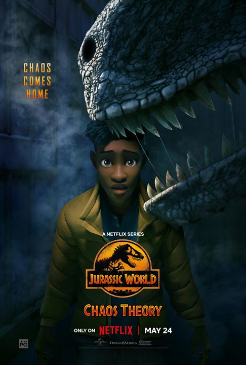 Affiche de la série Jurassic World : La théorie du chaos (2024) de . Voir Jurassic World : La théorie du chaos en streaming / torrent sur meilleurs-films.fr
