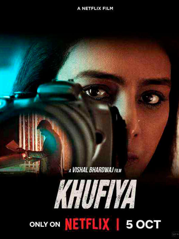 Affiche du film Khufiya : La taupe et l’espionne (2023) de Vishal Bhardwaj. Voir Khufiya : La taupe et l’espionne en streaming / torrent sur meilleurs-films.fr