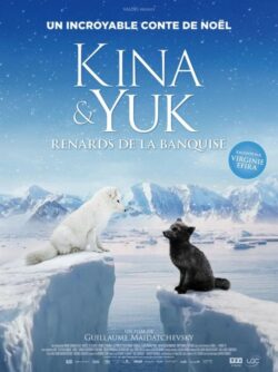Affiche du film Kina & Yuk : renards de la banquise (2023) de Guillaume Maidatchevsky.