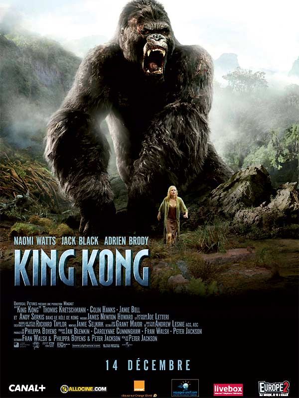 Affiche du film King Kong (2005) de Peter Jackson Affiche du film King Kong (2005) de Peter Jackson. Voir King Kong en streaming / torrent sur meilleurs-films.fr