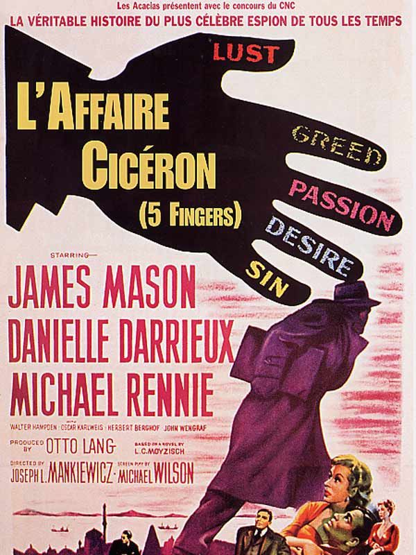 Affiche du film L’Affaire Cicéron (1952) de Joseph L. Mankiewicz. Voir L’Affaire Cicéron en streaming / torrent sur meilleurs-films.fr