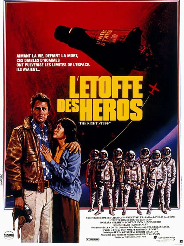 Affiche du film L’Etoffe des héros (1983) de Philip Kaufman. Voir L’Etoffe des héros en streaming / torrent sur meilleurs-films.fr