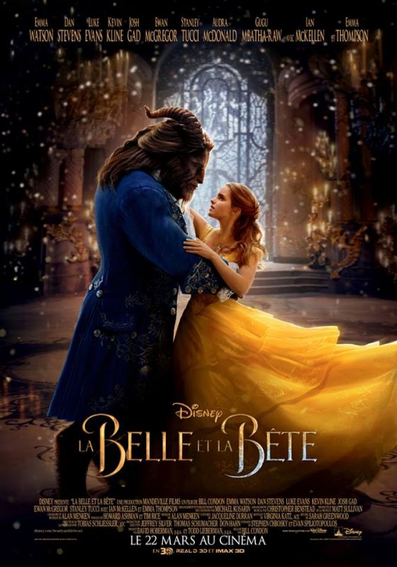 Affiche du film La Belle et la Bête (2017) de Bill Condon. Voir La Belle et la Bête en streaming / torrent sur meilleurs-films.fr