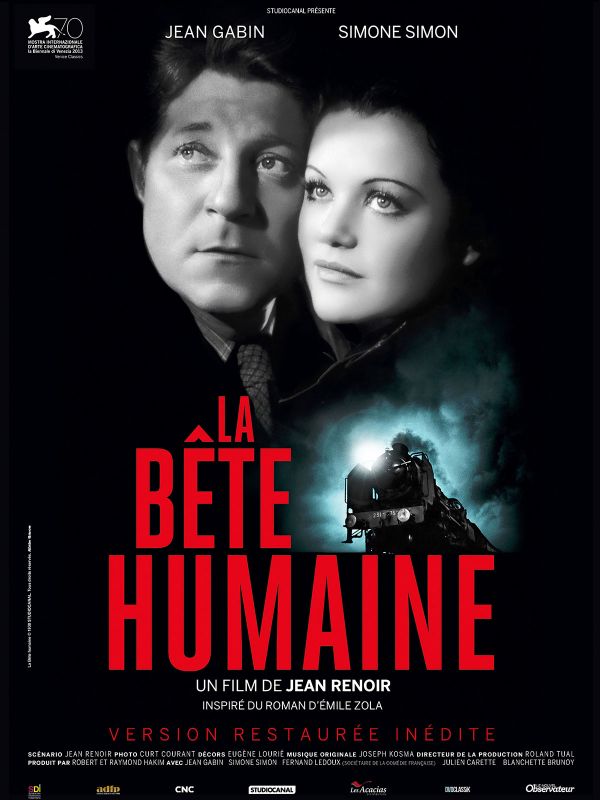 Affiche du film La Bête humaine (1938) de Jean Renoir Affiche du film La Bête humaine (1938) de Jean Renoir. Voir La Bête humaine en streaming / torrent sur meilleurs-films.fr