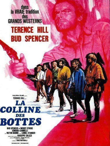Affiche du film La Colline des bottes (1969) de Guiseppe Colizzi. Voir La Colline des bottes en streaming / torrent sur meilleurs-films.fr