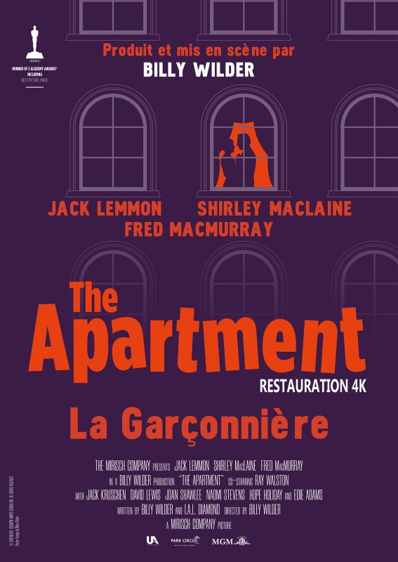 Affiche du film La Garçonnière (1960) de Billy Wilder. Voir La Garçonnière en streaming / torrent sur meilleurs-films.fr
