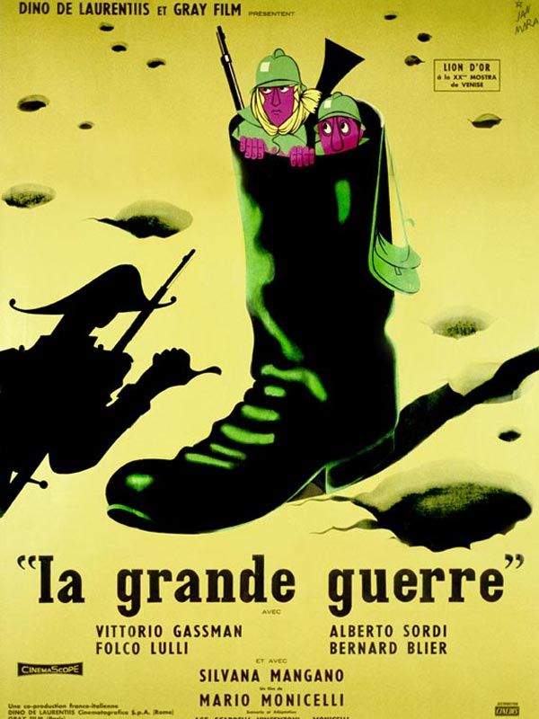 Affiche du film La Grande guerre (1959) de Mario Monicelli. Voir La Grande guerre en streaming / torrent sur meilleurs-films.fr