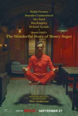 Affiche du court métrage La Merveilleuse Histoire de Henry Sugar (2023) de Roald Dahl & Wes Anderson.