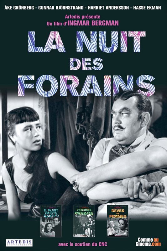 Affiche du film La Nuit des forains (1953) de Ingmar Bergman. Voir La Nuit des forains en streaming / torrent sur meilleurs-films.fr