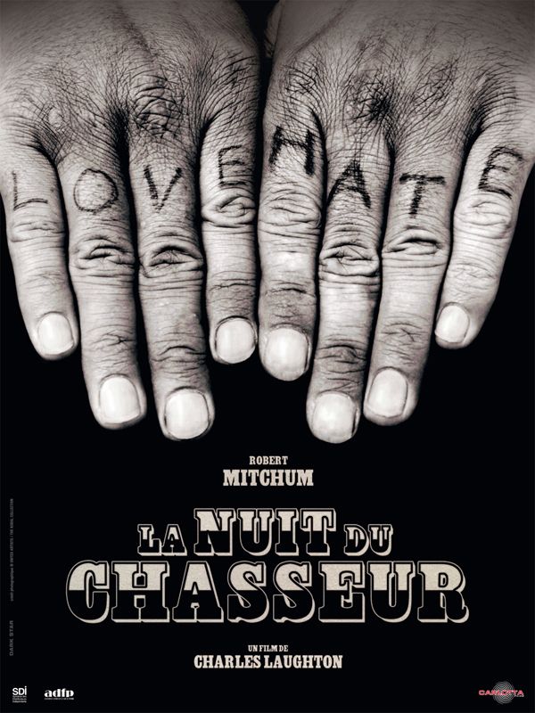 Affiche du film La Nuit du chasseur (1955) de Charles Laughton. Voir La Nuit du chasseur en streaming / torrent sur meilleurs-films.fr