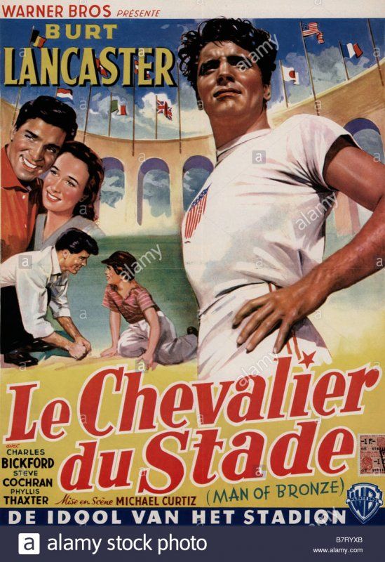 Affiche du film Le Chevalier du stade (1951) de Michael Curtiz. Voir Le Chevalier du stade en streaming / torrent sur meilleurs-films.fr
