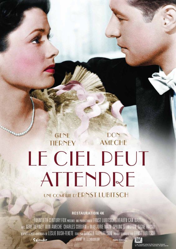 Affiche du film Le Ciel peut attendre (1943) de Ernst Lubitsch. Voir Le Ciel peut attendre en streaming / torrent sur meilleurs-films.fr