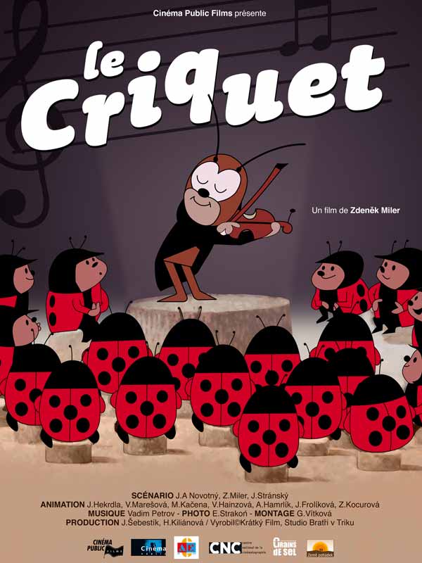 Affiche du court métrage Le Criquet () de Zdenek Miler. Voir Le Criquet en streaming / torrent sur meilleurs-films.fr