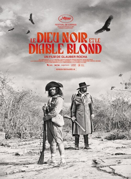 Affiche du film Le Dieu noir et le Diable blond (1964) de Glauber Rocha. Voir Le Dieu noir et le Diable blond en streaming / torrent sur meilleurs-films.fr