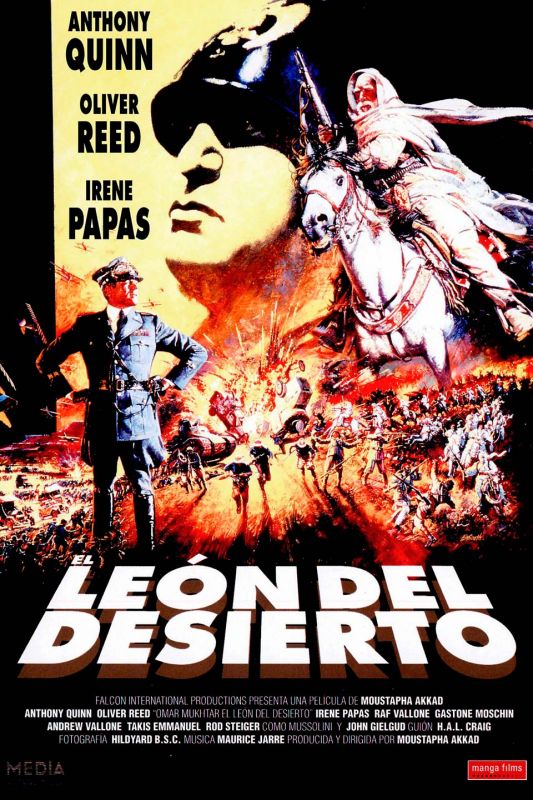 Affiche du film Le Lion du désert (1980) de Moustapha Akkad. Voir Le Lion du désert en streaming / torrent sur meilleurs-films.fr