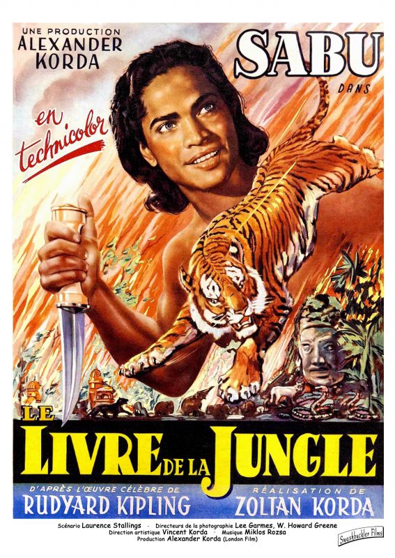 Affiche du film Le Livre de la jungle (1942) de Zoltan Korda. Voir Le Livre de la jungle en streaming / torrent sur meilleurs-films.fr
