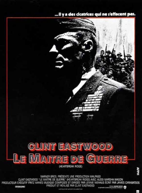 Affiche du film Le Maître de guerre (1986) de Clint Eastwood. Voir Le Maître de guerre en streaming / torrent sur meilleurs-films.fr
