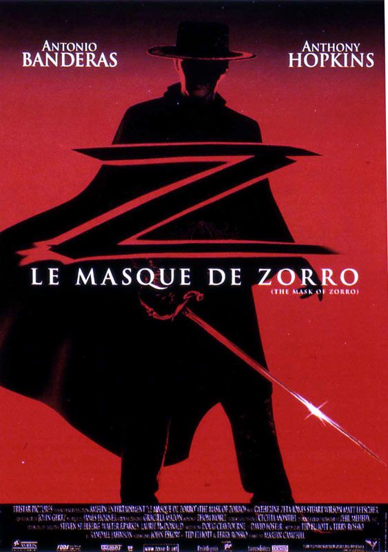 Affiche du film Le Masque de Zorro (1998) de Martin Campbell. Voir Le Masque de Zorro en streaming / torrent sur meilleurs-films.fr