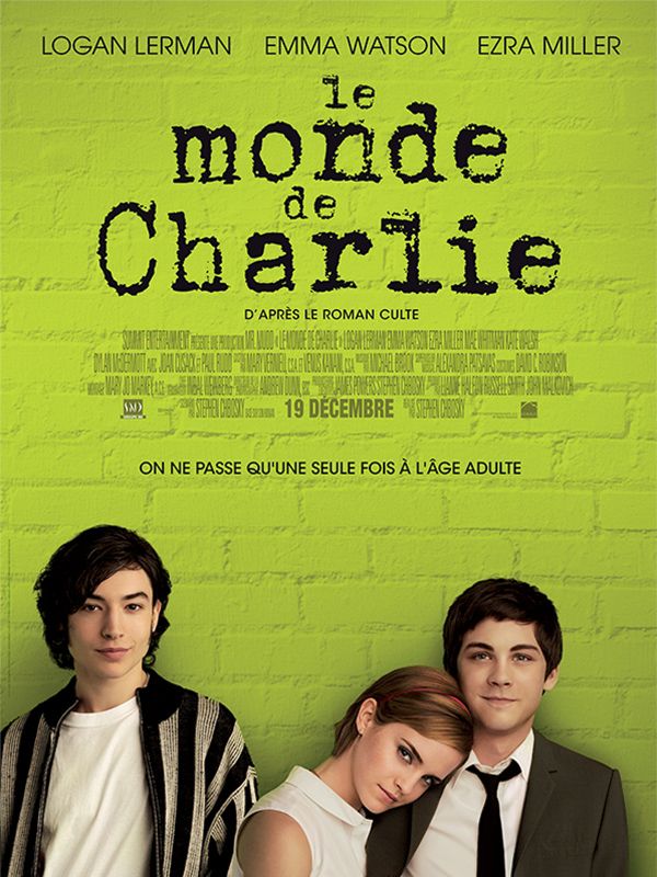 Affiche du film Le Monde de Charlie (2013) de Stephen Chbosky. Voir Le Monde de Charlie en streaming / torrent sur meilleurs-films.fr
