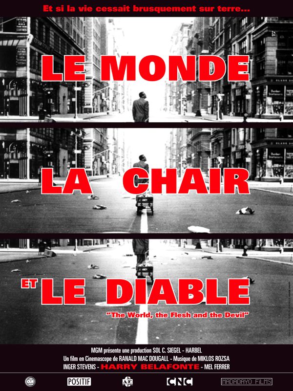 Affiche du film Le Monde, la chair et le diable (1959) de Ranald MacDougall. Voir Le Monde, la chair et le diable en streaming / torrent sur meilleurs-films.fr