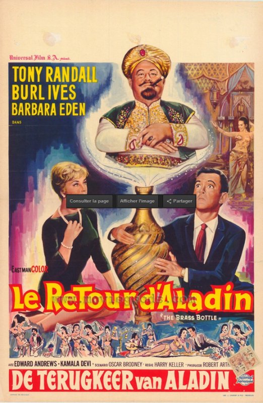 Affiche du film Le retour d’Aladin (1964) de Harry Keller. Voir Le retour d’Aladin en streaming / torrent sur meilleurs-films.fr