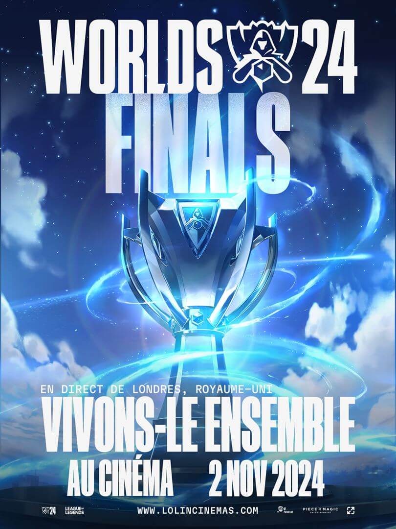 Affiche du film League of Legends World Championship Final 2024 Cinema Viewing Party (2024) de Affiche du film League of Legends World Championship Final 2024 Cinema Viewing Party (2024) de . Voir League of Legends World Championship Final 2024 Cinema Viewing Party en streaming / torrent sur meilleurs-films.fr