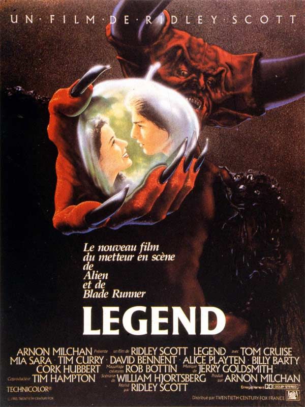 Affiche du film Legend (1985) de Ridley Scott. Voir Legend en streaming / torrent sur meilleurs-films.fr