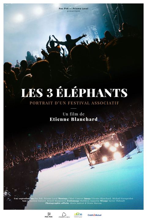 Affiche du film Les 3 éléphants : portrait d’un festival associatif (2023) de Etienne Blanchard Affiche du film Les 3 éléphants : portrait d’un festival associatif (2023) de Etienne Blanchard. Voir Les 3 éléphants : portrait d’un festival associatif en streaming / torrent sur meilleurs-films.fr