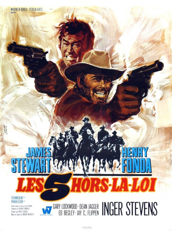 Affiche du film Les 5 Hors-La-Loi (1968) de Vincent McEveety. Voir Les 5 Hors-La-Loi en streaming / torrent sur meilleurs-films.fr