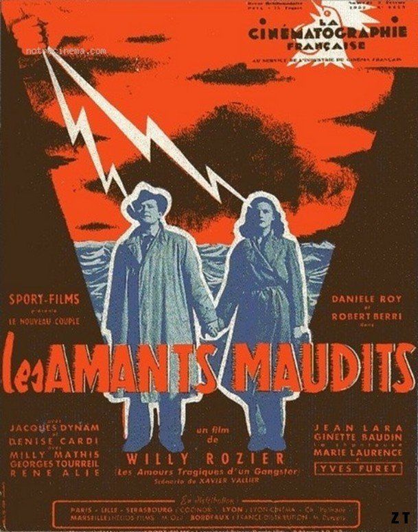 Affiche du film Les Amants maudits (1951) de Willy Rozier. Voir Les Amants maudits en streaming / torrent sur meilleurs-films.fr