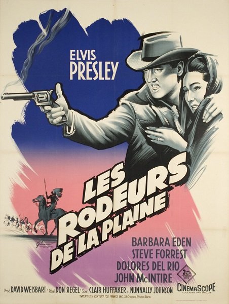 Affiche du film Les Rôdeurs de la plaine (1960) de Don Siegel. Voir Les Rôdeurs de la plaine en streaming / torrent sur meilleurs-films.fr