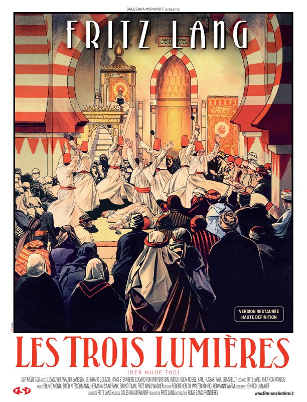 Affiche du film Les trois lumières (1921) de Fritz Lang. Voir Les trois lumières en streaming / torrent sur meilleurs-films.fr