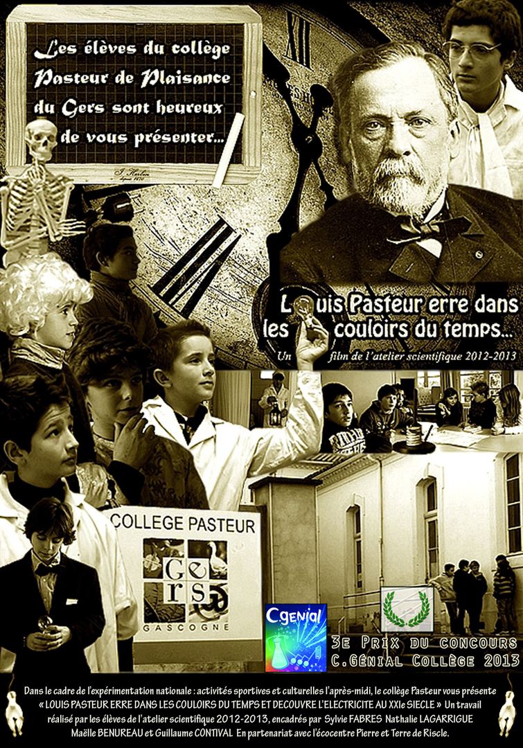 Affiche du court métrage Louis Pasteur erre dans les couloirs du temps (2013) de Guillaume Contival. Voir Louis Pasteur erre dans les couloirs du temps en streaming / torrent sur meilleurs-films.fr