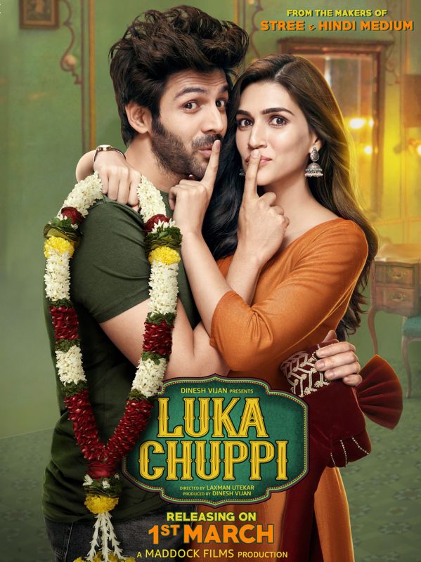 Affiche du film Luka Chuppi (2019) de Laxman Utekar. Voir Luka Chuppi en streaming / torrent sur meilleurs-films.fr