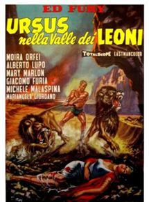 Affiche du film Maciste dans la vallée des lions (1961) de Carlo Ludovico Bragaglia. Voir Maciste dans la vallée des lions en streaming / torrent sur meilleurs-films.fr
