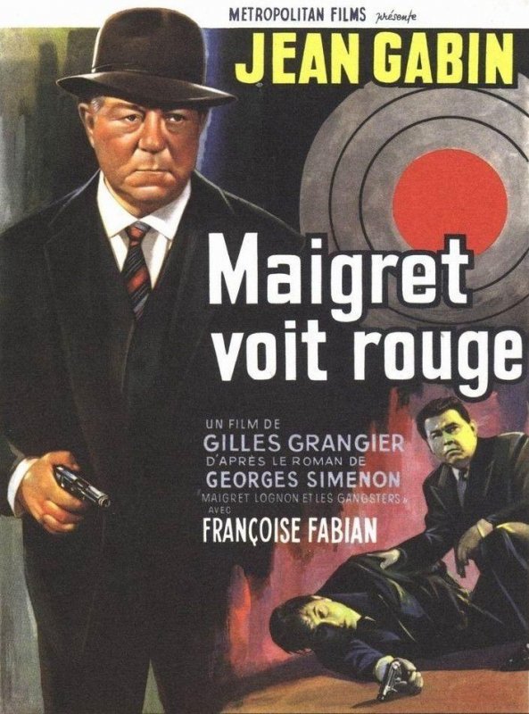 Affiche du film Maigret voit rouge (1963) de Gilles Grangier. Voir Maigret voit rouge en streaming / torrent sur meilleurs-films.fr