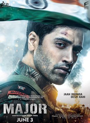 Affiche du film Major (2022) de Sashi Kiran Tikka. Voir Major en streaming / torrent sur meilleurs-films.fr