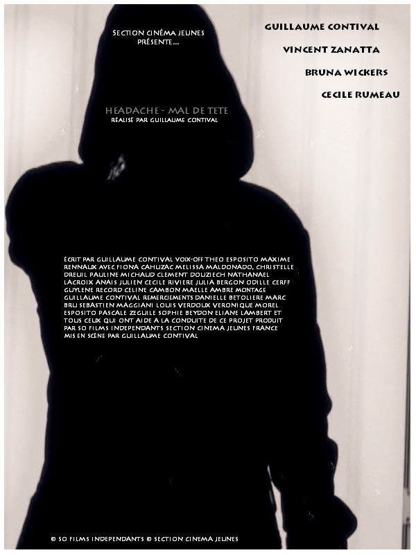 Affiche du court métrage Mal de tête (2018) de Guillaume Contival. Voir Mal de tête en streaming / torrent sur meilleurs-films.fr