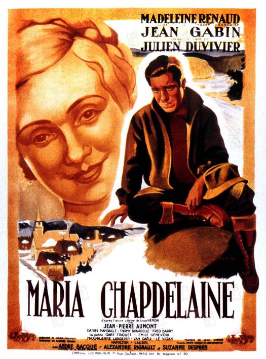 Affiche du film Maria Chapdelaine (1934) de Julien Duvivier Affiche du film Maria Chapdelaine (1934) de Julien Duvivier. Voir Maria Chapdelaine en streaming / torrent sur meilleurs-films.fr