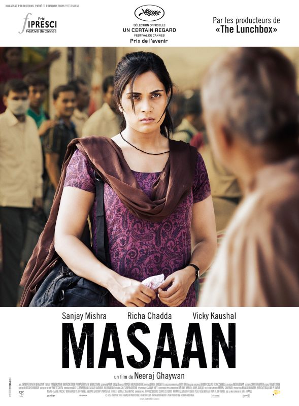 Affiche du film Masaan (2015) de Neeraj Ghaywan. Voir Masaan en streaming / torrent sur meilleurs-films.fr