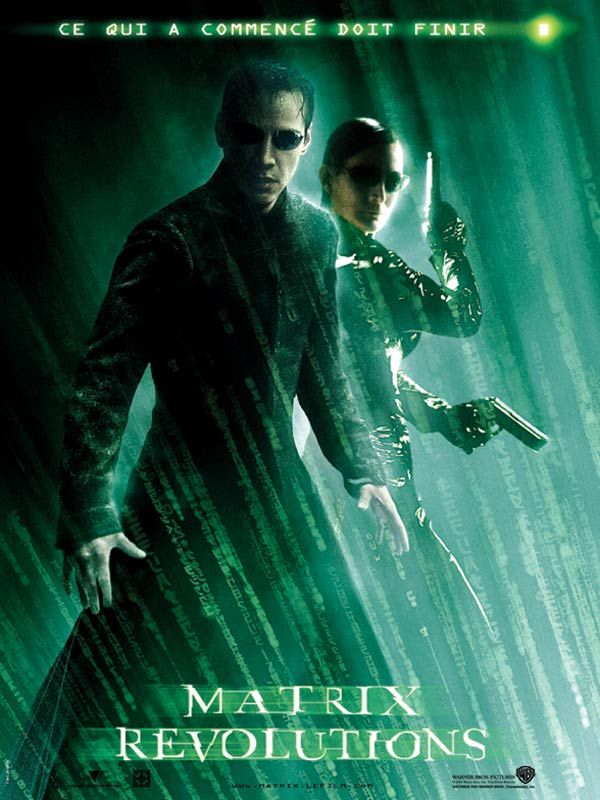 Affiche du film Matrix 3 – Revolutions (2004) de Lana Wachowski Affiche du film Matrix 3 – Revolutions (2004) de Lana Wachowski. Voir Matrix 3 – Revolutions en streaming / torrent sur meilleurs-films.fr