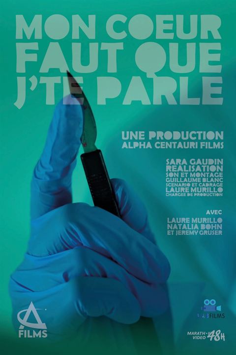 Affiche du court métrage Mon cœur faut que j’te parle (2025) de Sara Gaudin. Voir Mon cœur faut que j’te parle en streaming / torrent sur meilleurs-films.fr