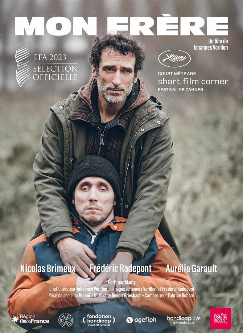 Affiche du court métrage Mon frère (court-métrage) (2025) de Johannes Vorillon. Voir Mon frère (court-métrage) en streaming / torrent sur meilleurs-films.fr
